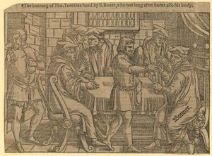 The Burning of Thomas Tomkins by English School
