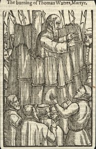 The Burning of Thomas Wattes, Martyr by English School