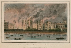 The Conflagration of Both Houses of Parliament as Seen from the River at 8 O