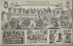 The description of Windsor Castle, illustration from Acts and Monuments by John Foxe, ninth edition, published 1684 by English School