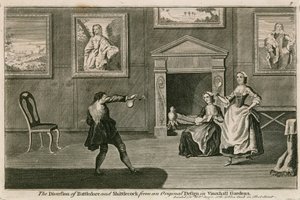 The diversion of Battledore and Shuttlecock from the original design in Vauxhall Gardens, London by English School