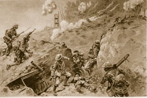 The Dreadful Hollows That Led to Oppy Wood, British Bombers Working Along the German Trenches