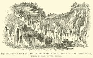 The Earth Pillars in the Valley of the Finsterbach, near Botzen, South Tyrol by English School