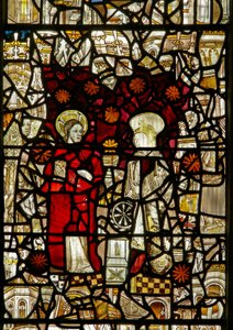 The east window depicting St Catherine with Christ