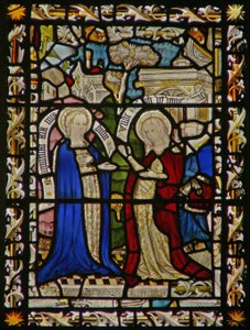 The east window depicting the Visitation