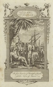 The First Interview of Christopher Columbus with the Natives of America by English School