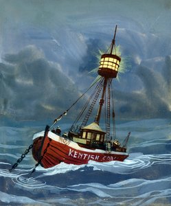 The First Lightship Placed Near the Nore Sandbank by English School