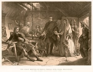The First Meeting of Prince Charles with Flora Macdonald by English School