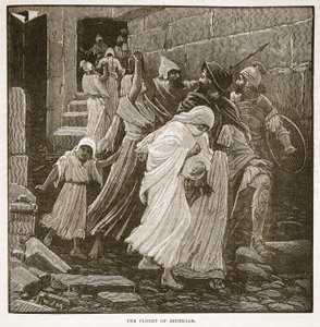 The Flight of Zedekiah by English School
