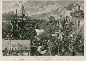 The Great Strike of Dock Labourers at the East End by English School