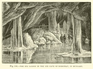 The Ice Saloon in the Ice Cave of Dobschau in Hungary by English School