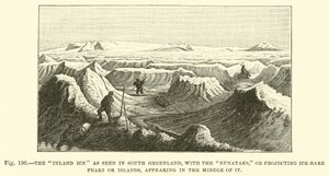The Inland Ice as Seen in South Greenland, with the Nunataks Appearing in the Middle of It by English School