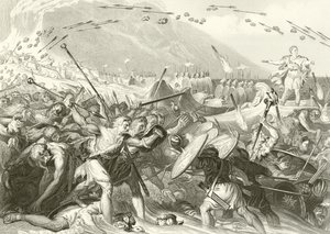 The Landing of Julius Caesar by English School