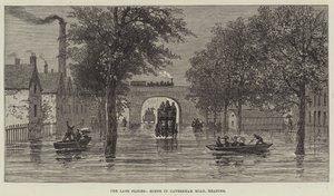 The late Floods, Scene in Caversham Road, Reading by English School