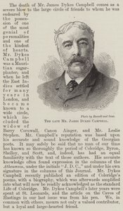 The late Mr James Dykes Campbell by English School