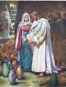 The marriage of Cana, from The Bible Picture Book published by Thomas Nelson, c.1950