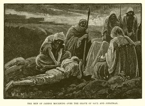 The Men of Jabesh Mourning Over the Grave of Saul and Jonathan by English School