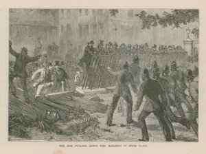 The Mob Pulling Down the Railings in Hyde Park by English School
