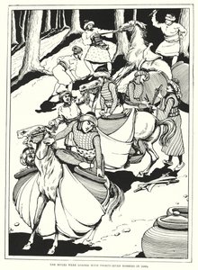 The mules were loaded with thirty-seven robbers in jars by English School