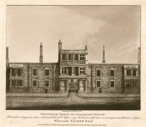 The North Front of Somerset House, The Strand, London, Based on a Print Drawn by W. Moss in 1777 by English School