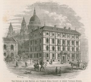 The offices of the British and Foreign Bible Society in Queen Victoria Street, London by English School