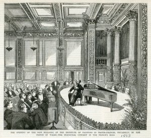 The Opening of the New Building of the Institute of Painters in Water-Colours by English School