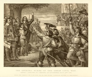 The Opening Scene of the Great Civil War by English School