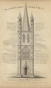 The Original Ancient Steeple of St Michael in Cornhill by English School