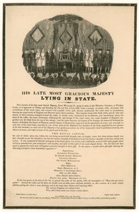 The remains of King William IV lying in state in the Waterloo Chamber at Windsor Castle by English School