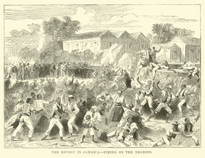The Revolt in Jamaica, Firing on the Black People by English School