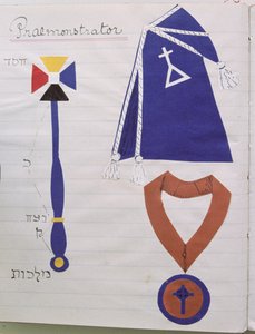 The robe (with the symbol of the Order) and regalia of the Instructor (Praemonstrator) of the Hermetic Order of the Golden Dawn, c.1895