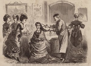 The Shearing of the Flock, Young Ladies Induced to Part with Their Hair for the Pope
