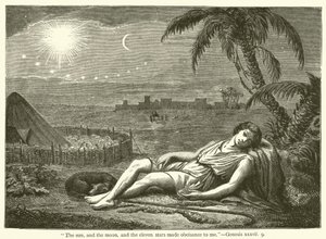 The sun, and the moon, and the eleven stars made obeisance to me, Genesis, xxxvii, 9 by English School