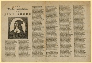 The woeful lamentation of Jane Shore by English School