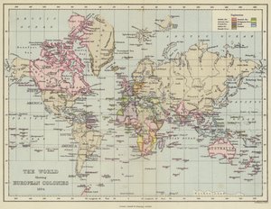 The World Showing European Colonies by English School