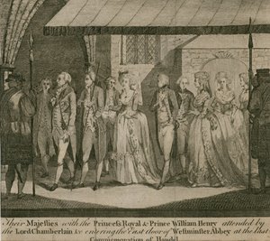 Their Majesties with the Princess Royal and Prince William Henry by English School