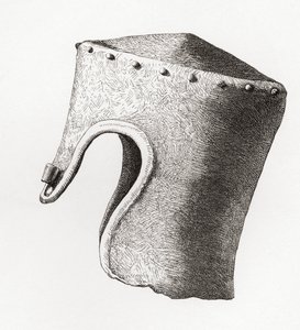 Thirteenth Century Cylindrical Flat-topped Helmet with Nasal