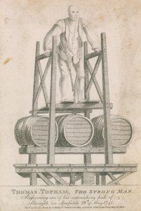 Thomas Topham, the strong man, performing one of his astonishing feats of strength in Spitalfields, 28 May 1741 by English School