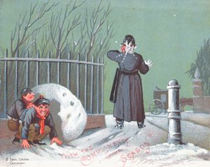Throwing Snowballs at a Policeman by English School