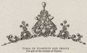 Tiara of Diamonds and Pearls by English School