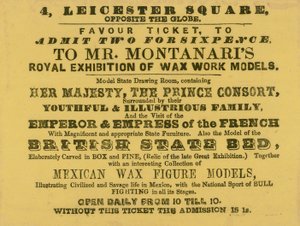 Ticket of admission to Mr. Montanari