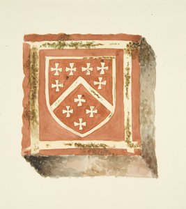 Tile from the Floor of Bristol Cathedral Showing the Berkeley Arms