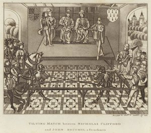 Tilting Match between Nicholas Clifford and John Boucmel a Frenchman by English School