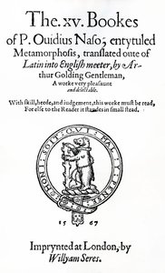 Title Page of XV book of P. Ovidius Naso, entitled Metamorphosis by English School