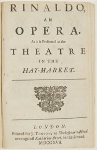 Title Page from the Libretto of Handel