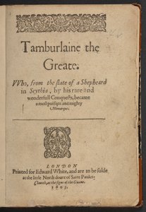 Title Page of Tamburlaine the Great by Christopher Marlowe by English School