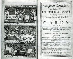 Title page of the fifth edition of The Compleat Gamester, attributed to Charles Cotton, pub. 1725 by English School