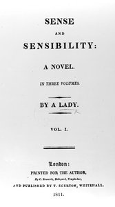 Title page to Sense and Sensibility by Jane Austen, first edition, 1811 by English School