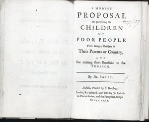 Titlepage to A Modest Proposal by Jonathan Swift by English School