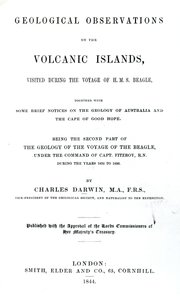Title Page to Geological Observations on the Volcanic Islands by Charles Darwin, 1844 by English School